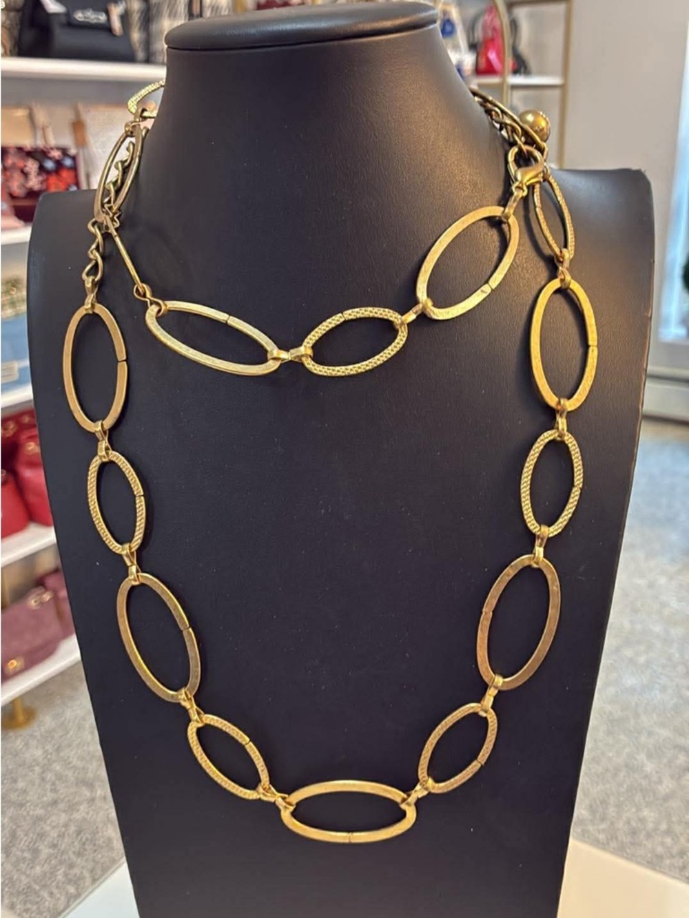 Gold Tone Oval Link Necklace - Women Jewelry